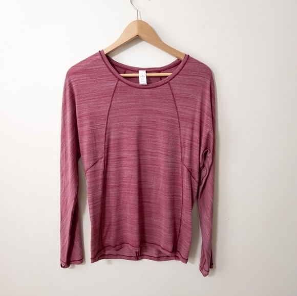 Lululemon set to sweat long sleeve size 4  heathered ruby red - Picture 5 of 10